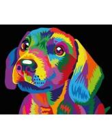Opakowanie Malowanie po numerach - Tęczowy szczeniak 40x50cm