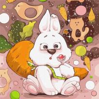 Opakowanie Malowanie po numerach - Uroczy króliczek 30x30cm
