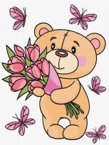 Opakowanie Malowanie po numerach - Uroczy miś 30x40cm