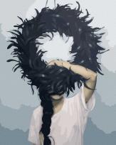 Opakowanie Malowanie po numerach Wieniec z czarnych piór