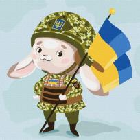 Opakowanie Malowanie po numerach - Zajączek-obrońca 30x30cm