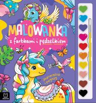 Okładka książki Malowanka z farbkami i pędzelkiem. Jednorożce i pegazy