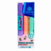 Opakowanie Markery trójkątne akrylowe Astrapen Animals 3 kolory