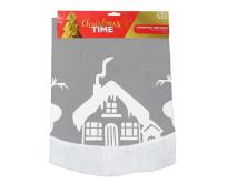 Opakowanie Mata pod choinkę renifery, srebrna 90cm