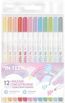 Opakowanie Mazaki dwustronne pastel 12 kolorów YNT
