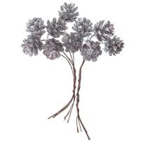 Opakowanie Mini szyszki posrebrzane 10szt