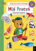 Okładka książki Miś Pracuś Zwierzęta Książka z naklejkami