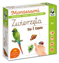 Okładka książki Montessori. Zwierzęta tu i tam. Karty sensoryczne