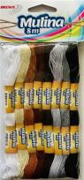 Opakowanie Mulina biały/beże/brązy/czarne 8m