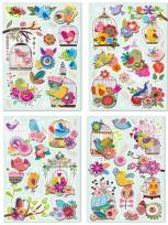Opakowanie Naklejki 3D kwiatki i ptaszki MIX