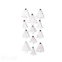 Opakowanie Naklejki brokatowe 3D Choinki white (12 sztuk)