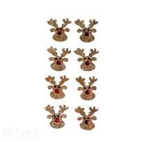 Opakowanie Naklejki brokatowe 3D Renifery (8 sztuk)