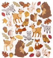 Opakowanie Naklejki brokatowe leśne zwierzaki 38szt
