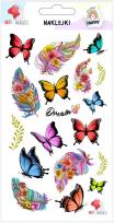 Opakowanie Naklejki dla dzieci Pióra motyle