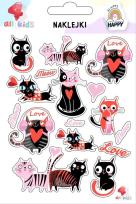 Opakowanie Naklejki dla dzieci Walentynki 3 Kotki