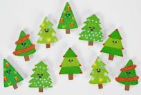 Opakowanie Naklejki drewniane Zima 3cm 10szt