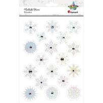 Opakowanie Naklejki foliowe płatki śniegu białe 18szt