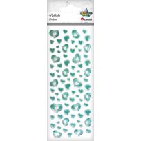 Opakowanie Naklejki foliowe serca miętowe mix 78szt.