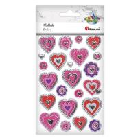 Opakowanie Naklejki foliowe serca mix 23szt