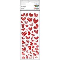 Opakowanie Naklejki foliowe serca mix 49szt.