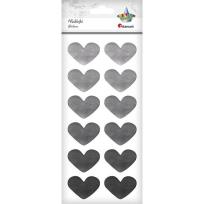Opakowanie Naklejki foliowe serca srebrne 12szt.