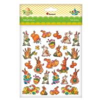 Opakowanie Naklejki foliowe zające złocone 26szt.