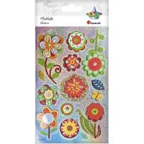 Opakowanie Naklejki foliowo-papierowe 3D kwiaty 14szt.