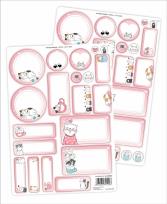 Opakowanie Naklejki imienne - Kotki 44szt