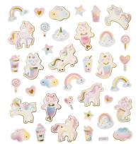 Opakowanie Naklejki jednorożce i syrenkotki 38szt