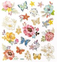 Opakowanie Naklejki - kwiaty i motyle 21szt  DPNK-045