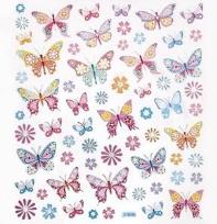 Opakowanie Naklejki motyle i kwiaty 63szt