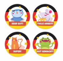 Opakowanie Naklejki motywacyjne - Niemieckie zwierzątka 48szt