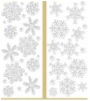 Opakowanie Naklejki na folii śnieżynki 10x22cm