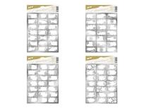 Opakowanie Naklejki na prezenty BN srebrne 20x30cm 21szt MIX