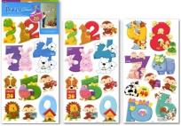 Opakowanie Naklejki na ścianę cyferki MIX