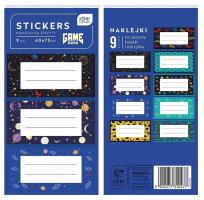 Opakowanie Naklejki na zeszyty Game Over 9szt.