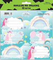 Opakowanie Naklejki na zeszyty - Jednorożec (12szt)