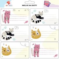 Opakowanie Naklejki na zeszyty Kotki 6 sztuk