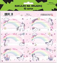 Opakowanie Naklejki na zeszyty - Unicorn Tęcza (12szt)