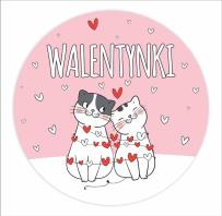 Opakowanie Naklejki okolicznościowe - Walentynki Kociaki 24sz