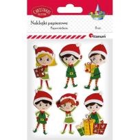 Opakowanie Naklejki papierowe Elfy Mikołaja 6szt