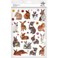 Opakowanie Naklejki papierowe króliczki, zajączki 30szt.