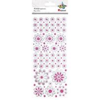 Opakowanie Naklejki papierowe kwiaty metaliczne mix 89szt.