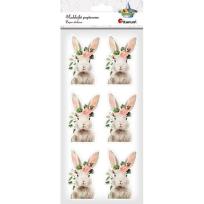 Opakowanie Naklejki papierowe zając 6szt.