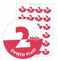 Opakowanie Naklejki patriotyczne - 2 maja 40mm 24szt