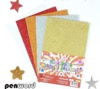 Opakowanie Naklejki piankowe brokatowe gwiazdki 20,3 x 31,2cm mix 5 kol.