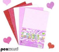 Opakowanie Naklejki piankowe brokatowe serca 20,3 x 31,2cm mix 5 kol.