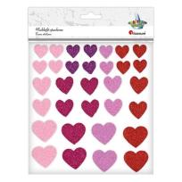 Opakowanie Naklejki piankowe brokatowe serca mix 32szt.