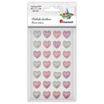 Opakowanie Naklejki plastikowe serca 14x14mm 28szt mix