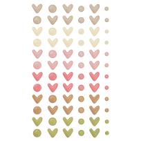 Opakowanie Naklejki serduszka i kropki samoprzylepne emaliowane 72 szt.